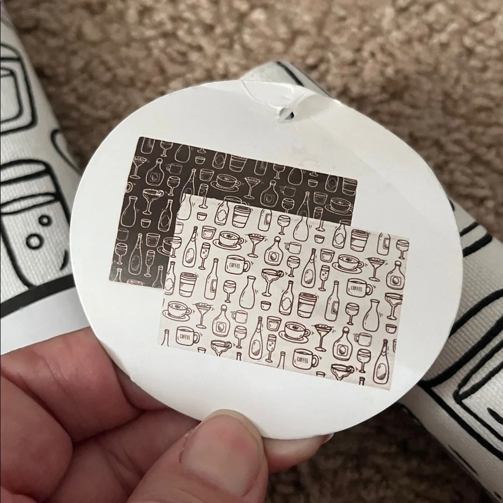 Black and White Patterned placemats set of 2.